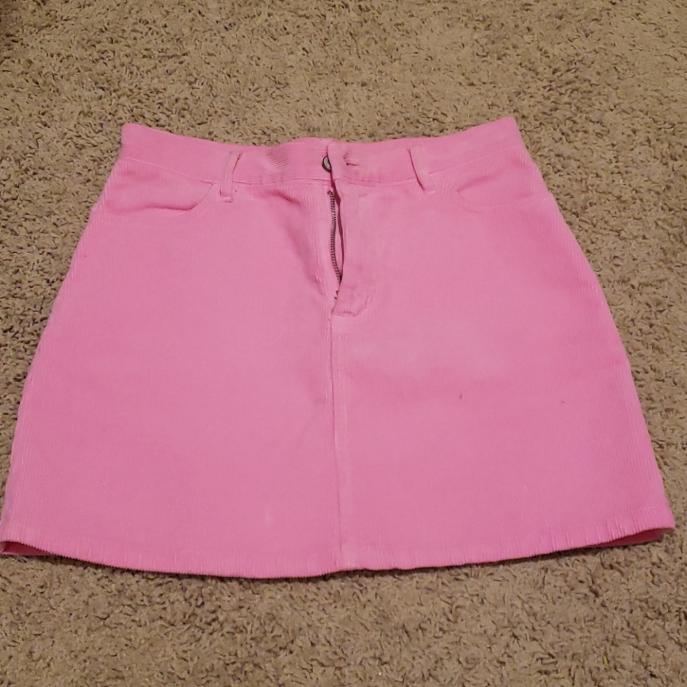 Brandy Melville Pink Corduroy Skirt